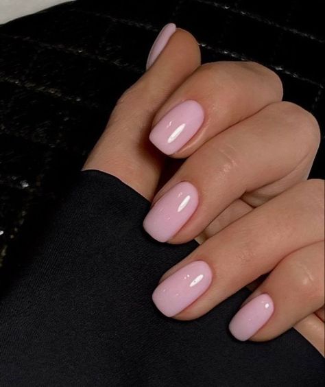 Pink Nail, Milky Pink Nails, Milky Pink, Squoval Nails, Basic Nails, Casual Nails, Nagel Inspo, Cat Kuku, Nails 2024