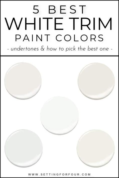 5 Best White Trim Paint Colors What Color To Paint Baseboards, Paint Color With White Trim, White Paint Trim Colors, Best Baseboard Paint Color, White Paint For Baseboards, Trim And Door Colors Interior Sherwin Williams, Baseboard And Door Trim Paint Colors, Best Door And Trim Paint, Best Off White Trim Paint Color