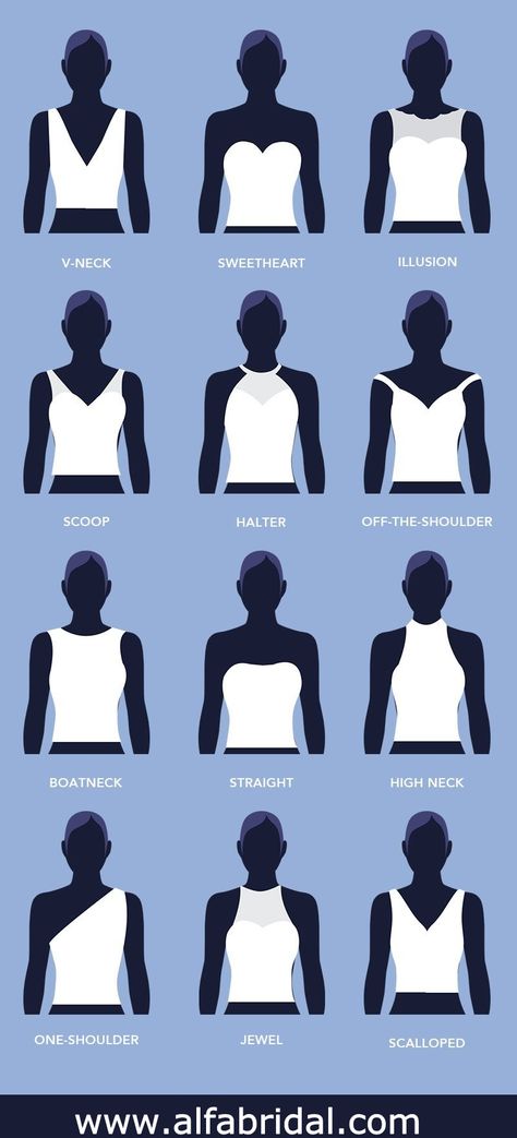 Dress Neckline Guide, Wedding Dress Neckline Guide, Bodycon Dress Curvy, Simple Dresses Casual, Wedding Dress Styles Chart, Neckline Guide, Wedding Dress Neckline, Dresses 15, Types Of Gowns