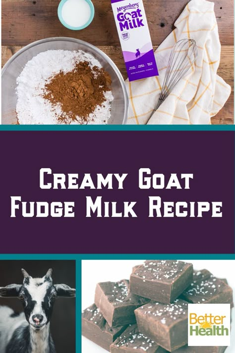 A creamy goat milk fudge that's perfect for the holidays  Ingredients  2 1 ounce squares unsweetened chocolate  3/4 cups Meyenberg Evaporated Goat Milk  2 cups sugar  2 teaspoons light corn syrup  2 tablespoons butter or margarine  1 tsp vanilla Goat Milk Fudge, Goat Milk Fudge Recipe, Goat Milk Products, Marshmallow Fudge, Goat Milk Recipes, Goat Recipes, Goat Cheese Recipes, Oh Fudge, Milk Products