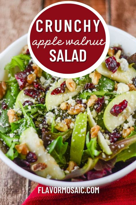 Apple Cranberry Feta Pecan Salad, Apple Garganzola Salad, Apple Cheese Salad Recipe, Salad With Granny Smith Apples, Winter Apple Salad, Spinach And Gorgonzola Salad, Apple Feta Salad Recipe, Salad Dressing For Apple Walnut Salad, Apple Crisp Salad Recipe