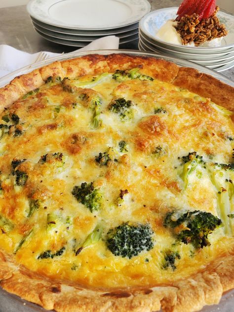 Easy Broccoli Quiche Recipes, Broccoli And Feta Quiche, Broccoli Crustless Quiche Recipes, Quiche, Lorraine, Pie, Brocolli Cheddar Quiche Easy, Broccoli Cheddar Quiche Recipes, Broccoli And Cheese Quiche Easy