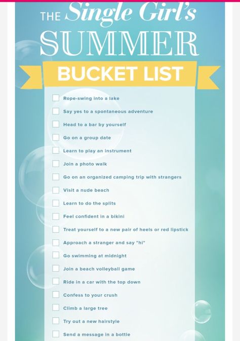 single girls bucket list Best Friend Bucket List, Summer Bucket List, Single Quotes, Single Life, Single Girl, Bucket Lists, Summer Bucket Lists, Summer Bucket, Secret Obsession