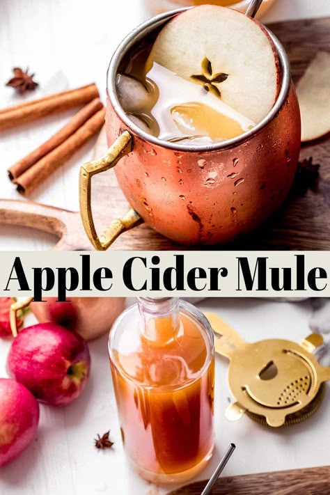 Apple Cider Mule, Cider Moscow Mule, Cider Mule, Ginger Beer Drinks, Apple Cider Moscow Mule, Ginger Beer Cocktail, Spiked Apple Cider, Cider Drinks, Apple Cider Cocktail