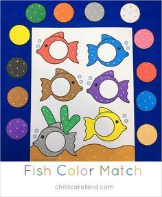 Fish Matching Game Free Printable, Preschool File Folder Games Free Printables, File Folders For Preschool, File Folder Activities Preschool, Color File Folder Games Free Preschool, Fun In The Sun Activities For Toddlers, Preschool Folder Games, Color Recognition For Toddlers, Free File Folder Games For Preschool