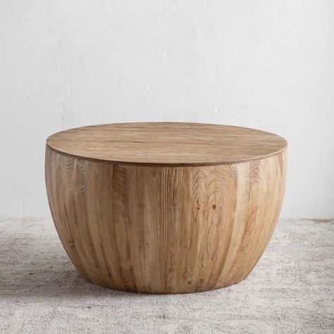 Ekansh Coffee Table Coffee Table For Office, Table For Office, Vintage Barrel, Barrel Coffee Table, Living Room Cleaning, Dining Room And Living Room, Drum Coffee Table, Natural Living Room, Round Wood Coffee Table