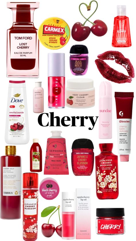 Cherry Products, Cherry Girl, Fragrances Perfume Woman, Shower Skin Care, Body Smells, Pretty Skin Care, Perfume Scents, Perfume Lover, Bath And Body Care