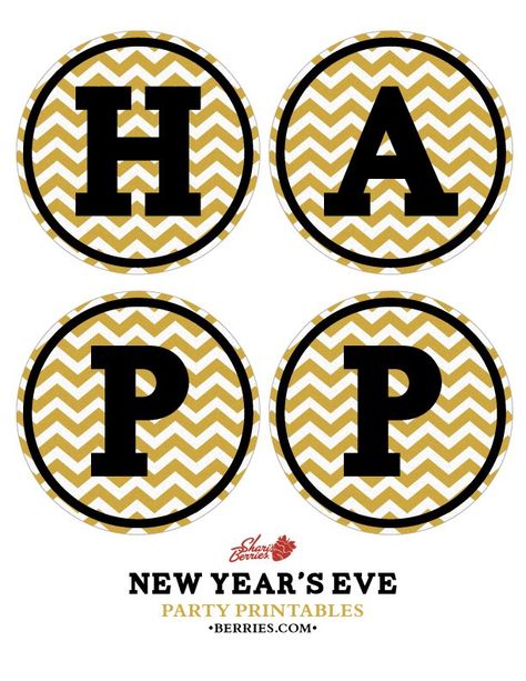 DIY: Printable Happy New Year Banner Happy New Year Banner Printable Free, Happy New Year Printable Banner, Student Senate, Happy New Year Printable, Family New Years Eve, Happy New Year Letter, New Year Printables, New Year's Eve Activities, New Years Hat