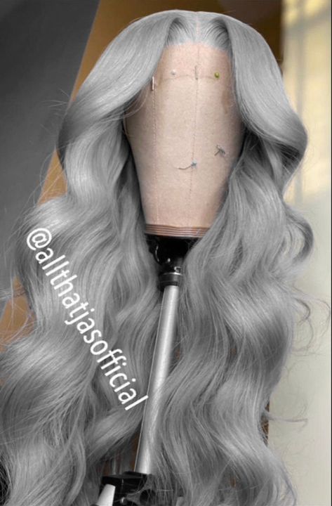 Platinum Gray Hair On Black Women Wig, Platinum Gray Hair Silver Black Women, Gray Lace Front Wigs Black Women Styles, Ash Grey Wig Black Women, Silver Grey Frontal Wig, Silver Weave Black Women, Silver Hairstyles For Black Women, Platinum Silver Wig, Silver Grey Lace Front Wig