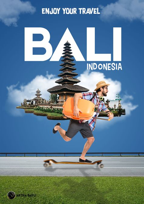 Tour and Travel flyer and poster by Dany Swasono Tour Advertising Design, Travel Tour Poster Design, Travel Design Poster, Travel Advertising Design, Bali Travel Photography, Travel Flyer, Travel Bali, Digital Advertising Design, Minimal Travel