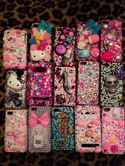 Trashy Y2k Phone Case, Bedazzled Accessories, 2000s Items, Phone Case Y2k, Bedazzled Phone Case, Mc Bling, Trashy Y2k Aesthetic, Trashy Mcbling, Hello Kitty Phone Case