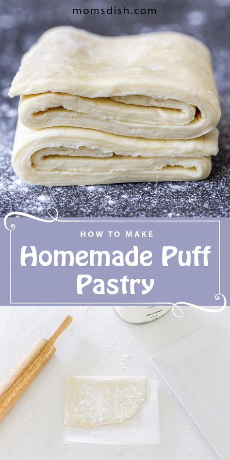 Homemade puff pastry is the best thing to prep and have in your freezer. This puff pastry can be used for tons of appetizers and desserts, it's simple and requires 4 simple ingredients. This recipe is perfect for any day. #homemadepuffpastry #prepandfreezerecipes Easy Empanadas Recipe, Homemade Staples, Easy Empanadas, Homemade Puff Pastry, Puff Pastry Recipe, Easy Puff, Easy Puff Pastry, Pastry Recipe, Puff Pastry Dough