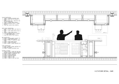 Bar Detail Drawing Restaurant Sketch, Sketch Bar, Furniture Details Drawing, Interior Architecture Sketch, Drawing Furniture, Coffee Bar Design, Basement Bar Designs, Drawing Interior, Interior Design Drawings