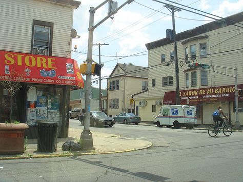 Street corner in Paterson, NJ via Flickr Paterson New Jersey, Sustained Investigation, Paterson Nj, Street Corner, Historical People, Phone Cards, Great Falls, Woodstock, East Coast