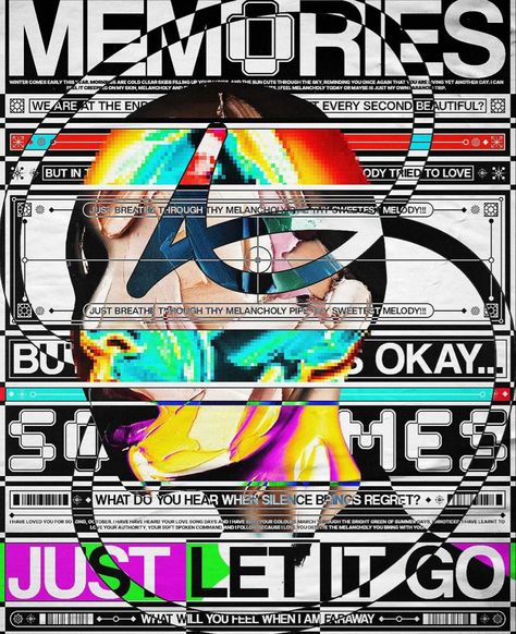 ✨𝘧𝘰𝘭𝘭𝘰𝘸 𝘢𝘭𝘦𝘹𝘶𝘩𝘮𝘰𝘳𝘦𝘯𝘰 𝘰𝘯 𝘗𝘪𝘯𝘵𝘦𝘳𝘦𝘴𝘵 ✨ Japanese Graphic Design, Maximalism Graphic Design, Maximalism Design, 2022 Memories, Futuristic Typography, Maximalist Design, Graphic Design Books, Album Art Design, Visual Identity Design