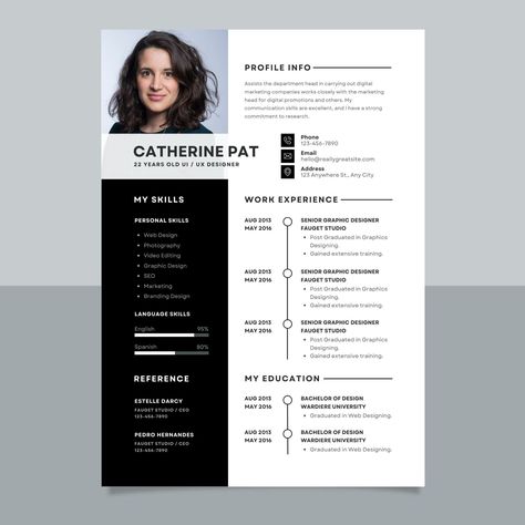 Modern and professional Canva resume template for UI/UX designers available for instant download. Easily editable CV with a sleek design, perfect for showcasing your skills and experience. #ResumeTemplate #UIUXDesigner #Professional #EditableCV #InstantDownload. Resume Website Design Layout, Ui Ux Designer Resume, Ux Resume, Ux Designer Resume, Unique Resume Design, Designer Resume Template, Canva Resume Template, Cv Ideas, Resume Website