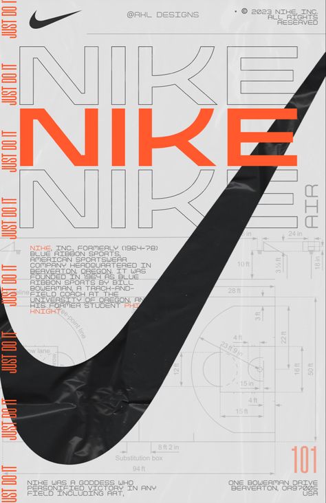 Nike Magazine Cover, Nike Graphics Design, Nike Brand Aesthetic, Nike Branding Design, Nike Graphic Design Poster, Nike Ads Posters, Nike Mood Board, Nike Design Poster, Retro Nike Poster