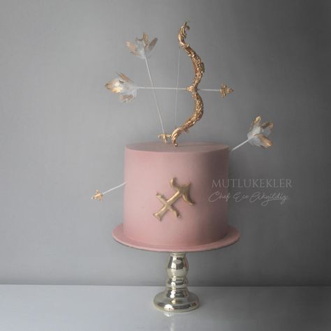 sagittarius  by Ece Akyildiz Sagittarius Cake Ideas, Sagittarius Birthday Cake, Queens Birthday Cake, Sagittarius Baby, 19th Birthday Cakes, 22nd Birthday Cakes, Cake Purple, 25th Birthday Cakes, Minimalist Birthday