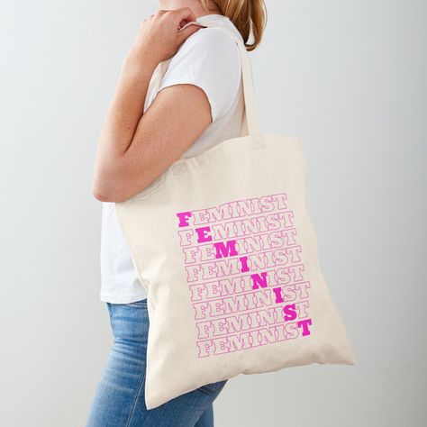 Feminist Merch, Feminist Tote Bag, Feminist Design, Print Tote, Printed Tote Bags, Tote Bag Design, Cotton Tote Bags, Pink Bag, Bag Sale