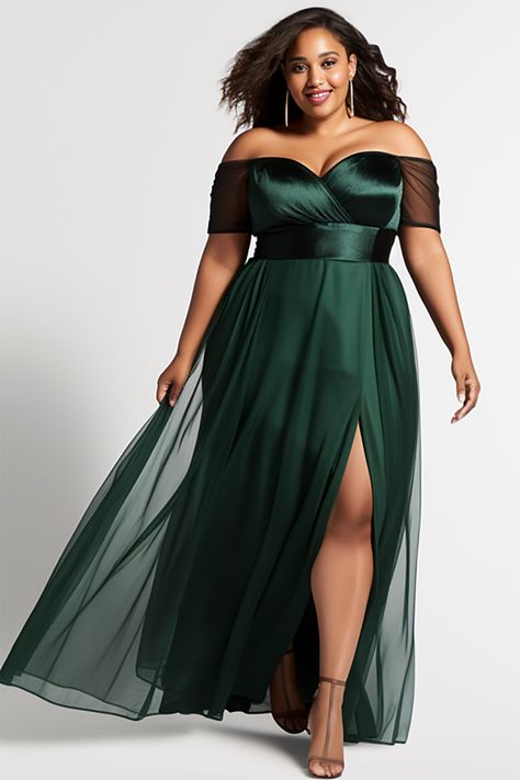 Xpluswear Plus Size Black Tie Dress Weddings, Emerald Green Prom Dress Long Sleeve Plus Size, Spring Wedding Guest Plus Size, Garden Wedding Dress Guest Plus Size, Midsize Semi Formal Dress, Gala Plus Size Dresses, Emerald Green Prom Dress Plus Size, Formal Wedding Guest Dress Winter Plus Size, Plus Size Semi Formal Dress