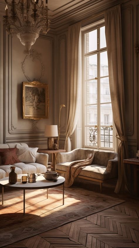 parisian interior design French Hallway Decor, French Parisian Living Room, Modern French Chateau Interiors, Parisian Chic Style Home, French Classic Interior, Parisian Chic Apartment, Modern Classical Interior, Parisian Interior Design, Parisian Living Room