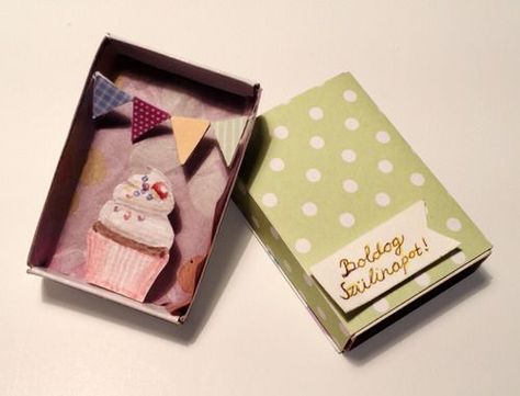 surprise matchbox for the lovers of the tiny. Handmade birthday present Matchbox Birthday Cards, Birthday Matchbox Ideas, Matchbox Ideas, Matchbox Crafts, Anniversaire Diy, Handmade Gifts For Friends, Cool Birthday Cards, Matchbox Art, Handmade Packaging