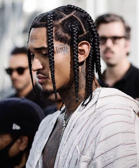 35 Cute Braid Hairstyles for Men – Svelte Magazine Full Head Box Braids Men, Thick Braids Men, Hispanic Braids Men, Box Braids For Men With Long Hair, Jordan Clarkson Braids, Boys Plaits Hairstyles, Two Strand Twist Men Fade, Men Box Braids Hairstyles, Two Strand Twist Hairstyles Men