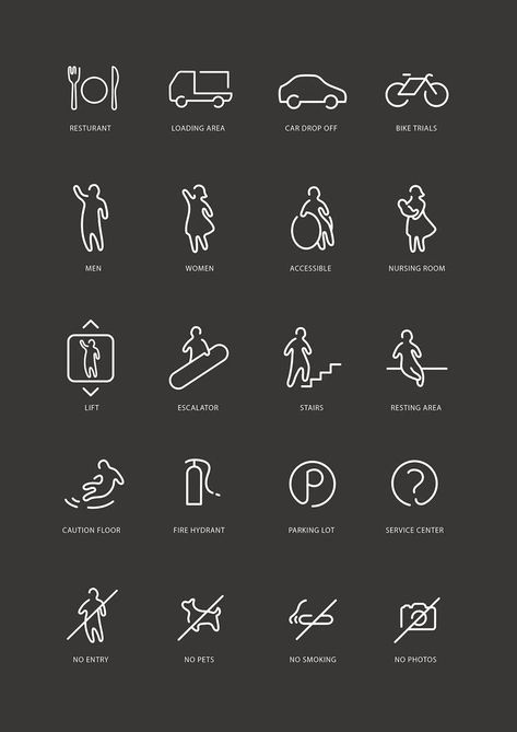 Wc Icon, Pictogram Design, Wayfinding Signs, Directional Signage, Navigation Design, Retail Signage, Sign System, Wayfinding Design, Wayfinding System