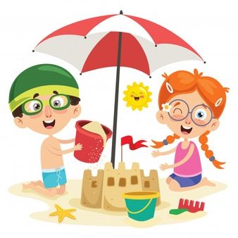 Premium Vector | Illustration of summer kids Kids Playing Football, Beach Cartoon, Kids Lying, Illustration For Kids, Kids Going To School, Japanese Kids, Clowns Funny, Kids Background, Summer Clipart