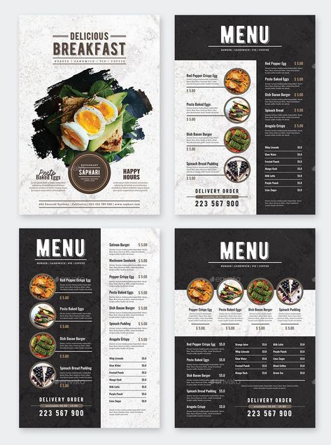 Catering Menu Design, Breakfast Menu Design, Menu Design Layout, Menu Design Inspiration, Cafe Menu Design, Menu Card Design, Menue Design, Menu Layout, Food Menu Template