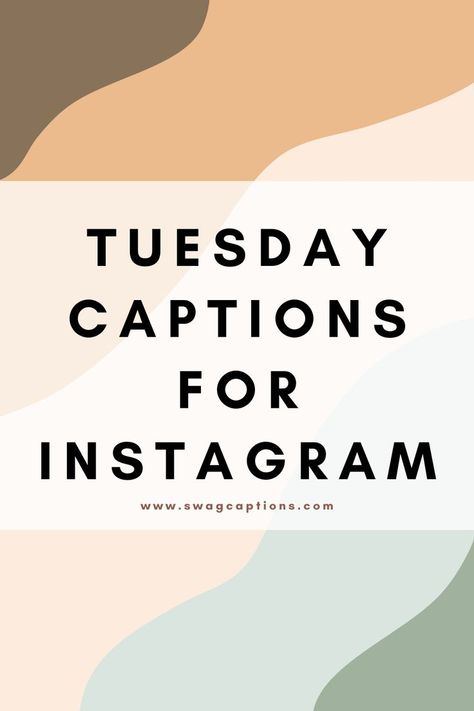 Turn your ordinary Tuesdays into Instagram-worthy moments with these catchy and creative Tuesday captions! Whether it's #TacoTuesday, #TravelTuesday, or just a regular day, these captions will add a splash of fun to your posts. Get inspired and make your Tuesday tales unforgettable. #instagramcaptions #captions #igcaptions #tuesday #tuesdayvibes #tuesdaymotivation #instagood #instagram #happy #photooftheday #motivation #picoftheday #photography #tuesdaythoughts #follow #instadaily #tuesdaymood Tuesday Instagram Post Ideas, Tuesday Thoughts Quotes, Tuesday Morning Instagram Story, Tuesday Instagram Story Ideas, Tuesday Captions Instagram, Tuesday Quotes Motivational Inspiration, Tuesday Quotes Humor, Quotes About Tuesday, Tuesday Motivation Inspiration