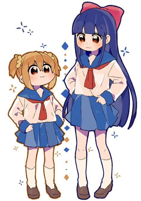 Pop Team Epic Fanart, Pop Team Epic Icons, Pop Team Epic Manga, Pop Team Epic Pfp, Pop Team Epic Popuko, Precure Memes, Cute Art Styles, Drawing Reference Poses, Cute Doodles