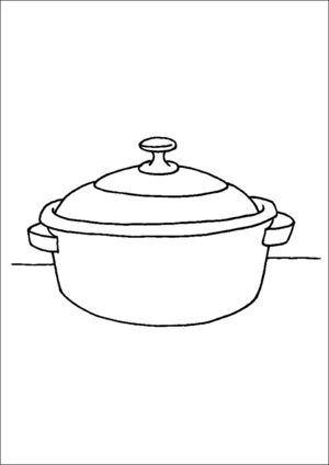 Cooking Pot With Lid Saucepan Drawing, Cooking Pot Drawing, Pan Drawing, Healthy Food Art, Kitchen Drawing, Black And White Cartoon, School Coloring Pages, Kitchen Pot, Cooking Pan