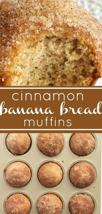 Best Banana Muffin Recipe, Cinnamon Banana Bread, Banana Muffin, Banana Muffin Recipe, Banana Bread Muffins, Bread Muffins, Läcker Mat, Muffin Recipe, Cinnamon Banana