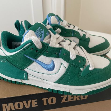 *Brand New Never Worn* Nike Dunk Low Disrupt 2 ‘Malachite’ Phantom/University Blue Women’s Us Size 5 Originally Purchased From Goat Comes With Interchangeable Laces And In The Original Box Dunk Low Disrupt 2 Malachite, Low Disrupt, Nike Dunk Low Disrupt, Nike Green, University Blue, Blue Outfit, Nike Dunk Low, Dunk Low, Nike Dunk