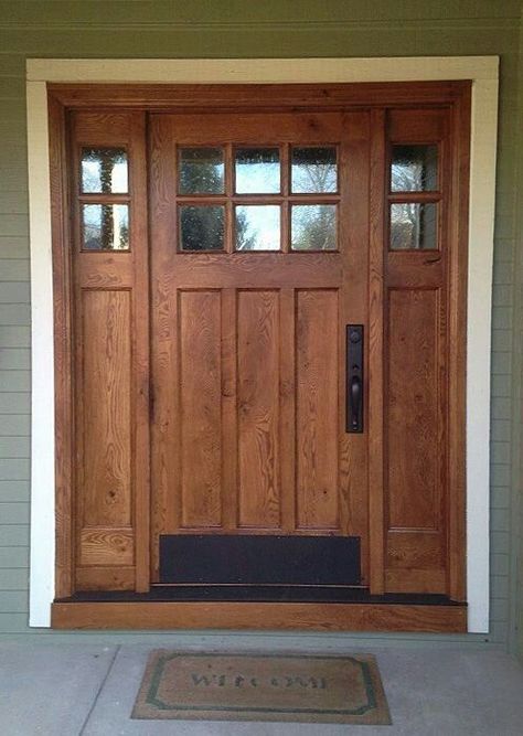 40+ MOST STYLISH FARMHOUSE FRONT DOOR DESIGN IDEAS Craftsman Front Door, Craftsman Front Doors, Wooden Front Door, Craftsman Style Doors, Rustic Entry, Rustic Front Door, Exterior Doors With Glass, Farmhouse Front Door, Wood Front Doors