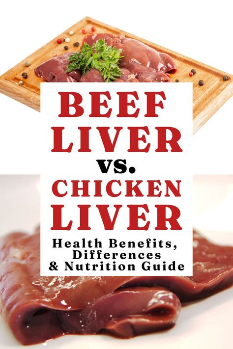 Let the beef liver vs. chicken liver debate start? How are they different? Which one is healthiest? Are there any potential health risks? Find out in our complete guide! via @kitchen laughter Beef Liver Benefits, Liver Nutrition, Benefits Of Chicken, Pork Liver, Chicken Liver Recipes, Liver Supplements, Liver Recipes, Chicken Liver, Eat Beef