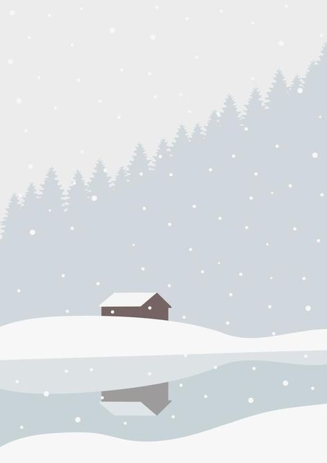 Winter landscape house in wild forest illustration poster. Snowy panorama, minimalist wall decor. Vector art print Winter Prints Art, Winter Vector Illustration, Winter Line Art, Christmas Forest Illustration, Winter Illustration Design, Snow Illustration Winter, Snowy Illustration, Winter Poster Design, Winter Forest Illustration