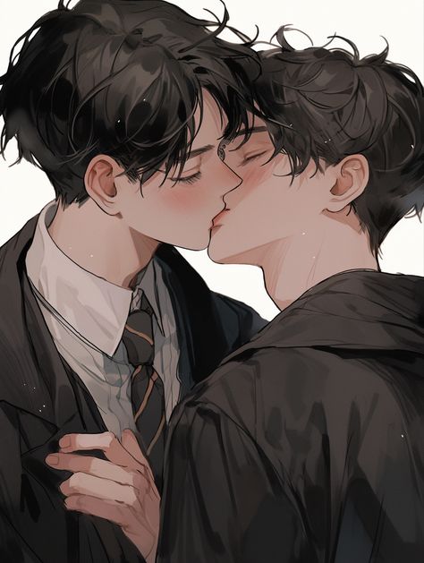 Two Guys Kiss Reference, Threesome In Manhwa, Reference Photos Standing, Yuri Couple Reference, Gay Anime Base, Gay Fanarts Anime, Gay Anime Guy, Size Difference Couple Art, Gay Couple Drawing