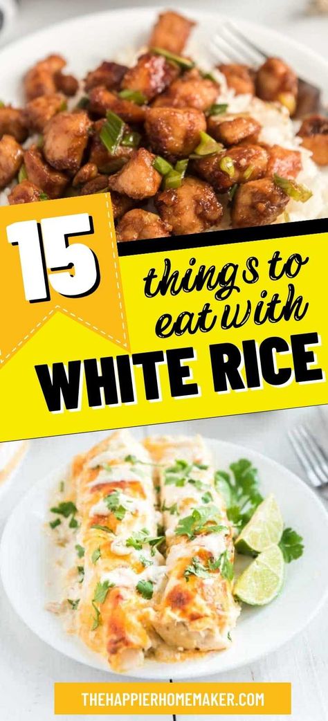 Lunch Ideas With White Rice, Meals To Make With White Rice, What To Put On White Rice, Food To Eat With White Rice, Dishes Served Over Rice, Chicken With White Rice Recipes, Best Rice Dishes, White Rice Meals Easy, What To Do With White Rice