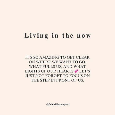 Finding peace in the present I feel like it’s very easy to forget to stay in the here and now and enjoy every second of what is if we’re too focused on our future selves. There’s a reason we are where we are, and I know it can be incredibly difficult to feel what is present or to accept the things that are currently in our reality when they don’t fully align yet. 🦋 But the way out of it is to acknowledge it, to move with it, to feel it. If we push away what is, the movement and transforma... Here And Now Quotes, Now Quotes, Clever Captions, Here And Now, Our Future, I Know It, Live In The Now, Finding Peace, The Things