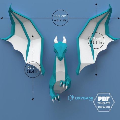 Paper Dragon Ideas, Cardboard Dragon, Diy Dragon, Dragon Ideas, Carton Diy, Majestic Dragon, Paper Dragon, Winged Dragon, Dragon 3d