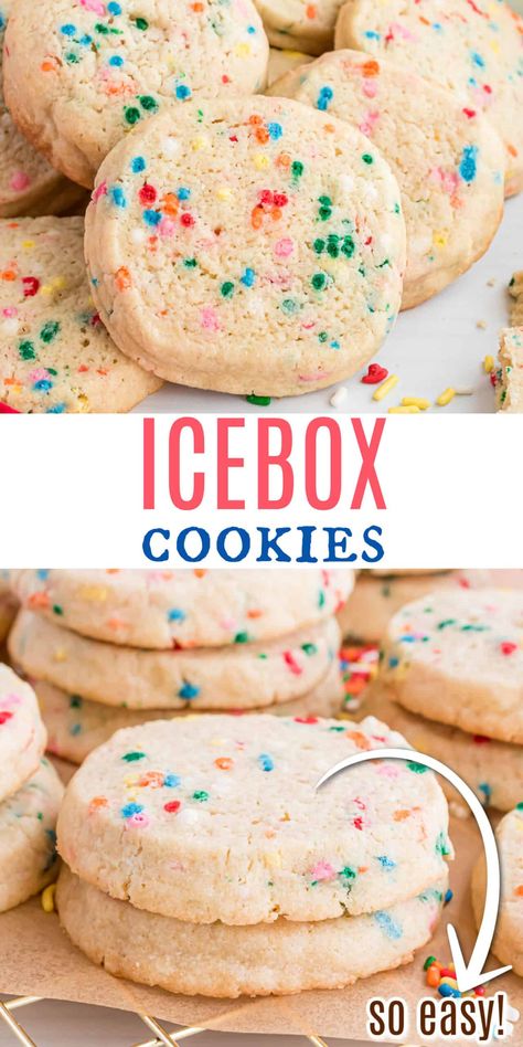 Fridge Cookies, Refrigerator Cookies Recipes, Ice Box Cookies, Freezable Cookies, Icebox Cookie Recipe, Freezer Cookies, Ranger Cookies, Refrigerator Cookies, Icebox Cakes