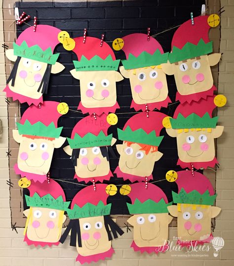 Elf Craft for the Classroom: Simple, quick, and easy craft for kindergarten and first grade classrooms. Includes writing activities, too! Classroom Christmas Crafts, Elf Craft, Elf Crafts, Christmas Art Projects, December Crafts, Elf Activities, Preschool Christmas Crafts, Christmas Kindergarten, Christmas School