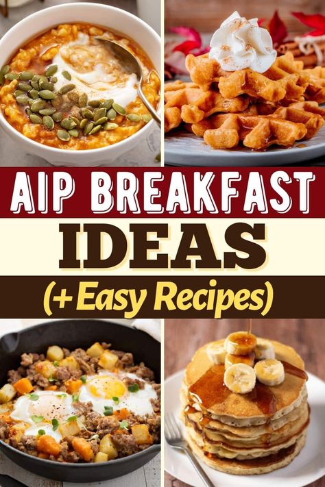 These easy AIP breakfast ideas are the best part of waking up! From avocado toast to bacon and eggs to pancakes, you'll find a recipe to love on this list. Aip Breakfast Bowl, Aip Breakfast Hash, Aip Protein Breakfast, Aip Diet Recipes Breakfast Ideas, Aip Breakfast Recipes High Protein, High Protein Aip Breakfast, Aip Breakfast Recipes Easy, Easy Aip Breakfast, Aip Recipes Easy