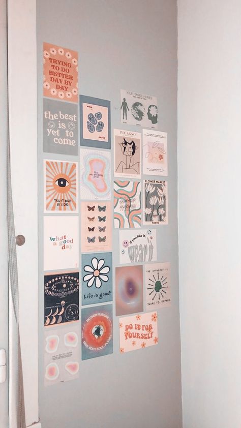 How To Paste Posters On Wall, Bedroom Ideas Pastel, Pastel Plushies, Pastel Room Ideas, Pastel Bedroom Ideas, Room Ideas Pastel, Etsy Wallpaper, Pastel Room Aesthetic, Bedroom Decor Cute