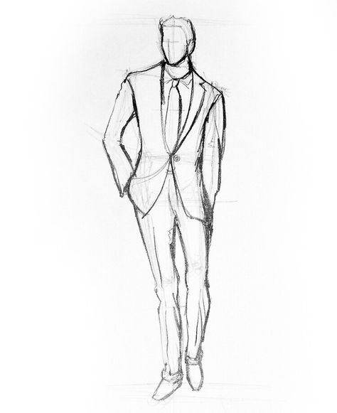 Men In Suit Sketch, Mens Suit Drawing, Man In Tuxedo Drawing, Men Suit Design Drawing, Drawing Of Man In Suit, Drawing Of A Man In A Suit, Man Drawing Full Body Sketch, Man Full Body Pose Reference Drawing, Person In Suit Drawing