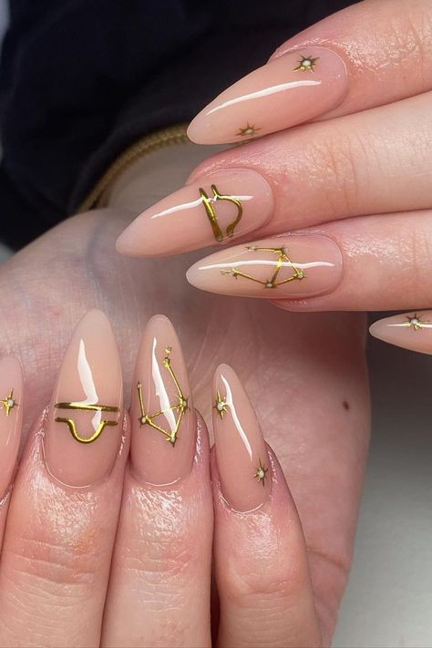 Libra nails Gold Letter Nails, Libra Season Nails, Libra Nail Ideas Acrylic, Libra Zodiac Nails, Libra Sign Nails, Nails Libra Design, Libra Nail Art Designs, Lawyer Nails, Libra Gel Nails