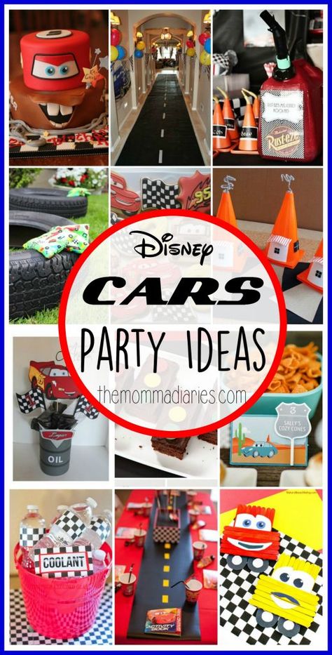 Disney Cars Printables Free, Cars Diy Birthday Party, Cara Birthday Party, Lightening Mcqueen Birthday Food, Diy Cars Birthday, Macqueen Theme Party, Disney Cars Theme Birthday Party, Cars Party Ideas, Cupcakes Minnie Mouse