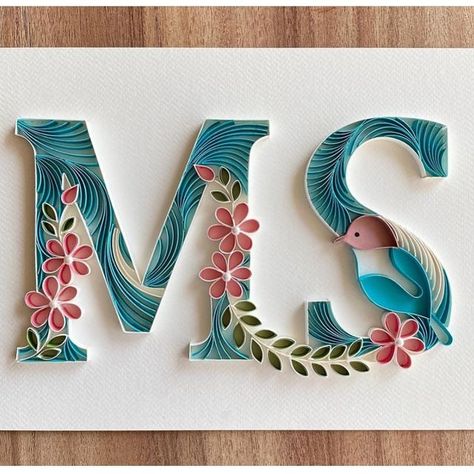 Ms Letter Images, Name Design Art Ideas Letters, Alphabet Quilling, Teknik Quilling, Quilling Alphabet, Detoxifying Food, Wallpaper Letter, Diy Quilling Crafts, Quilling Letters